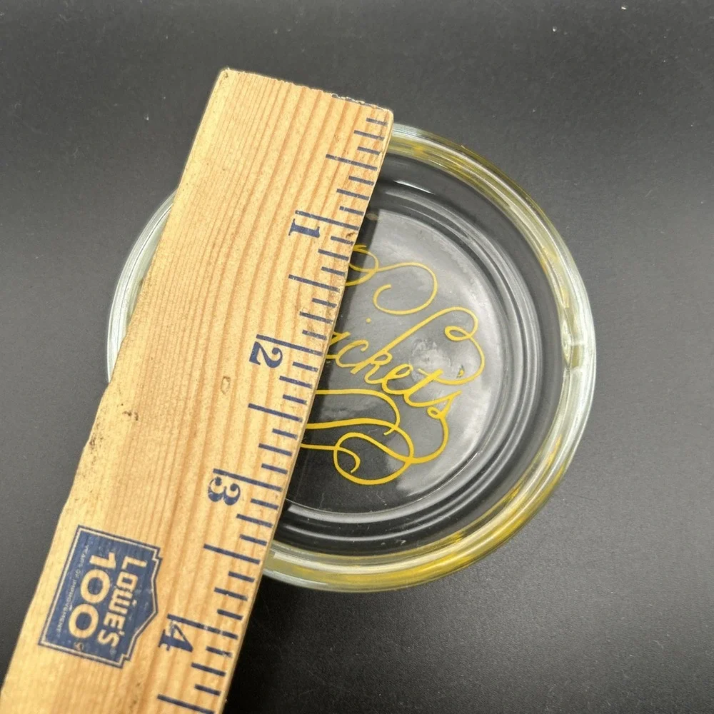 Vintage Ashtray Crickets Restaurant Small Glass Memorabilia